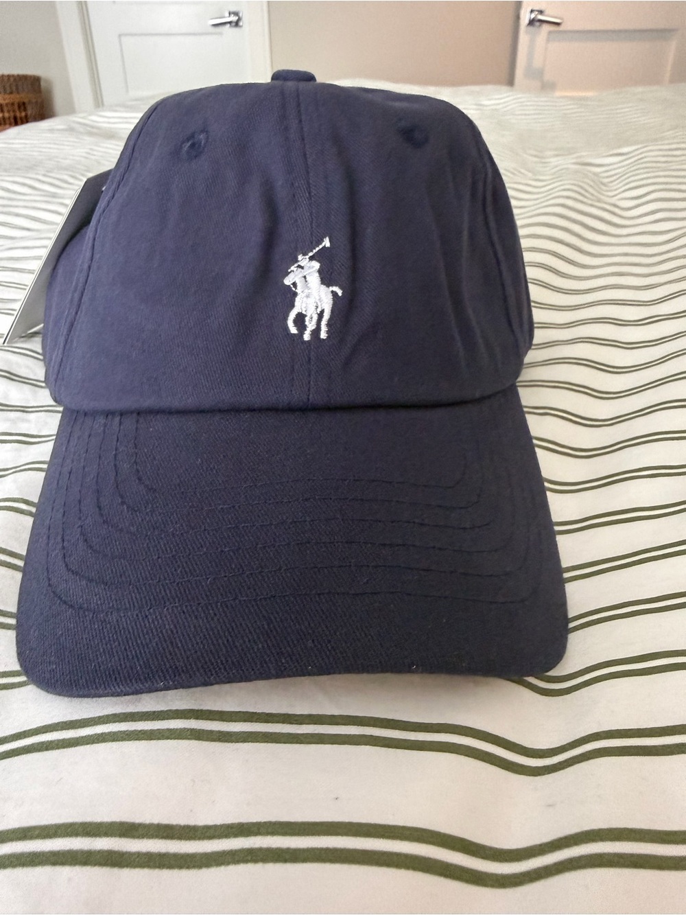 Ralph Lauren Navy Cap with White Polo Player Embroidery